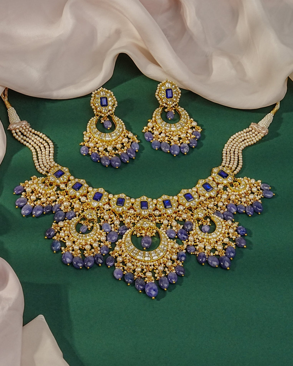 Aluna Necklace And Geeta Elspeth Polki Set