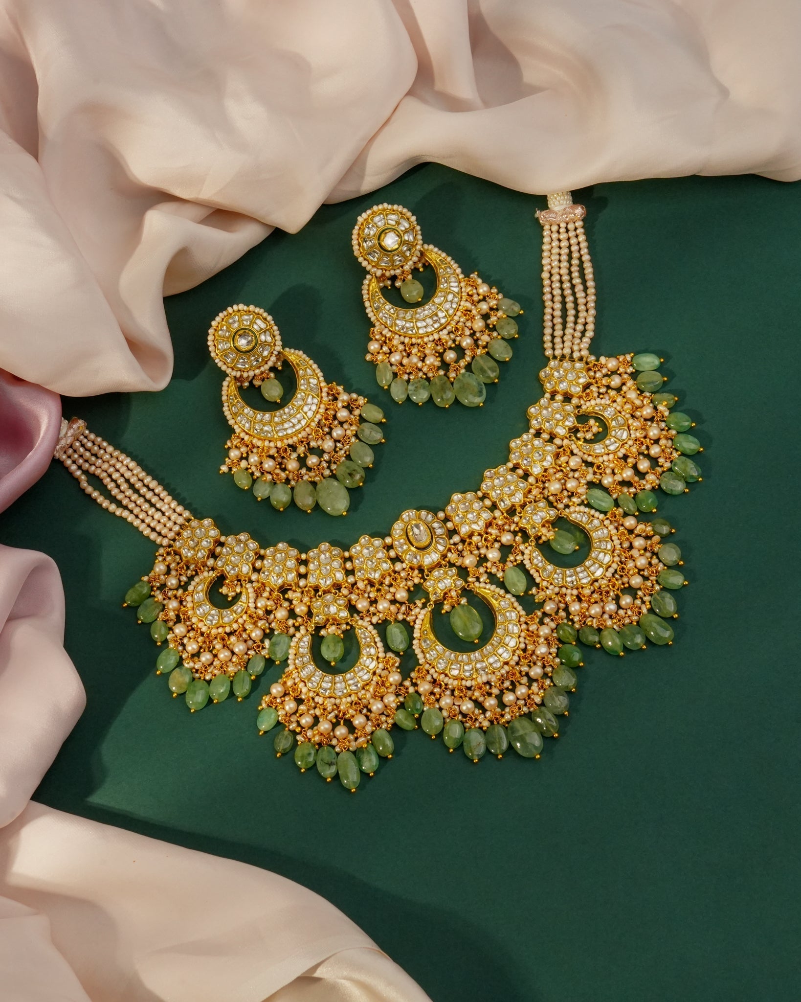 Kate Necklace And Sienna Chandbalis Polki Set