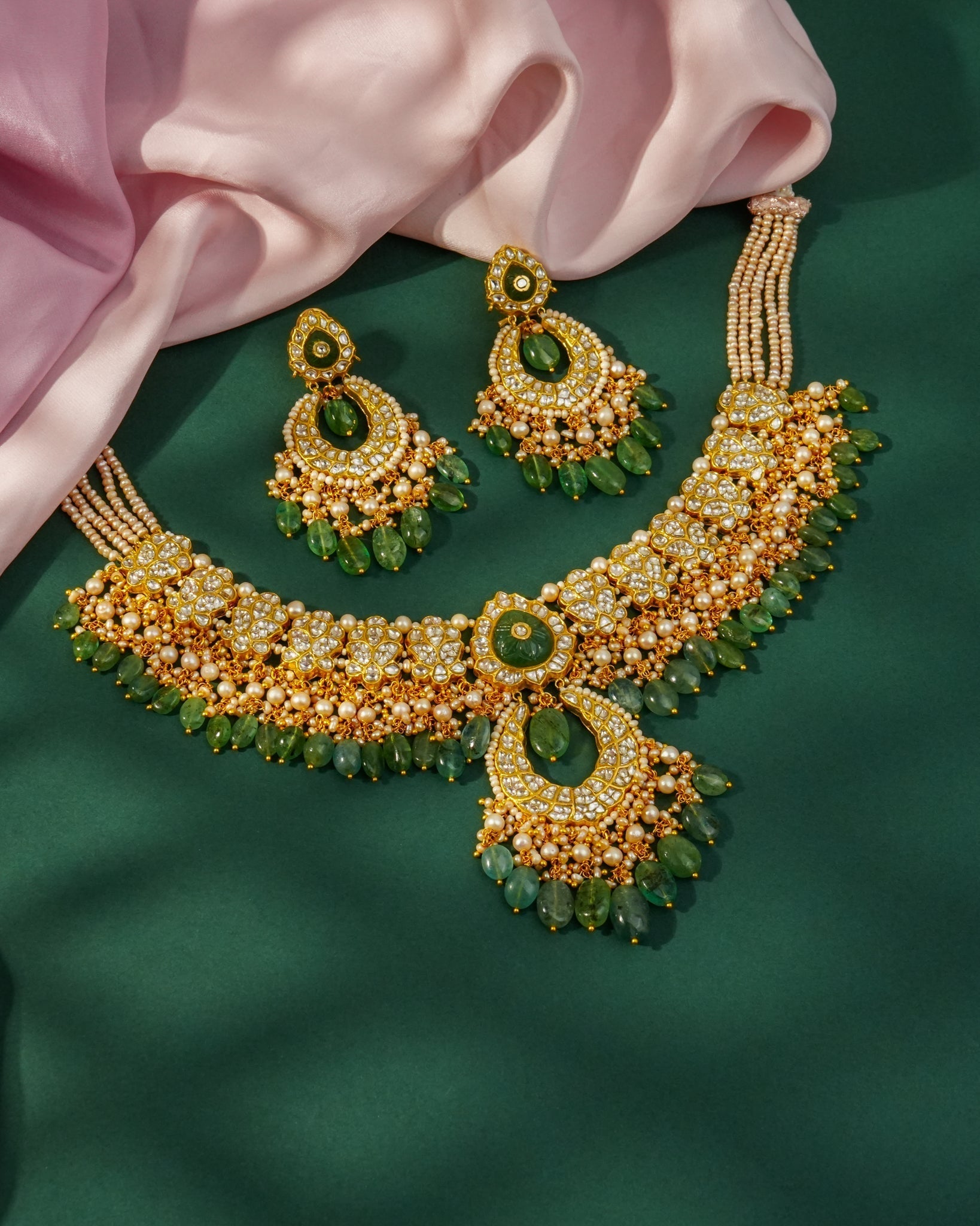 Lea Necklace And Eva Chandbalis Polki Set