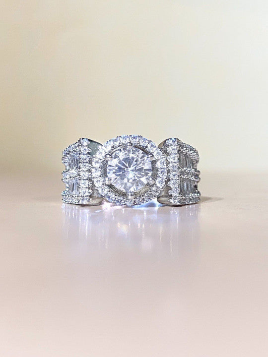 Women Silver Plated Modern Statement Finger Ring