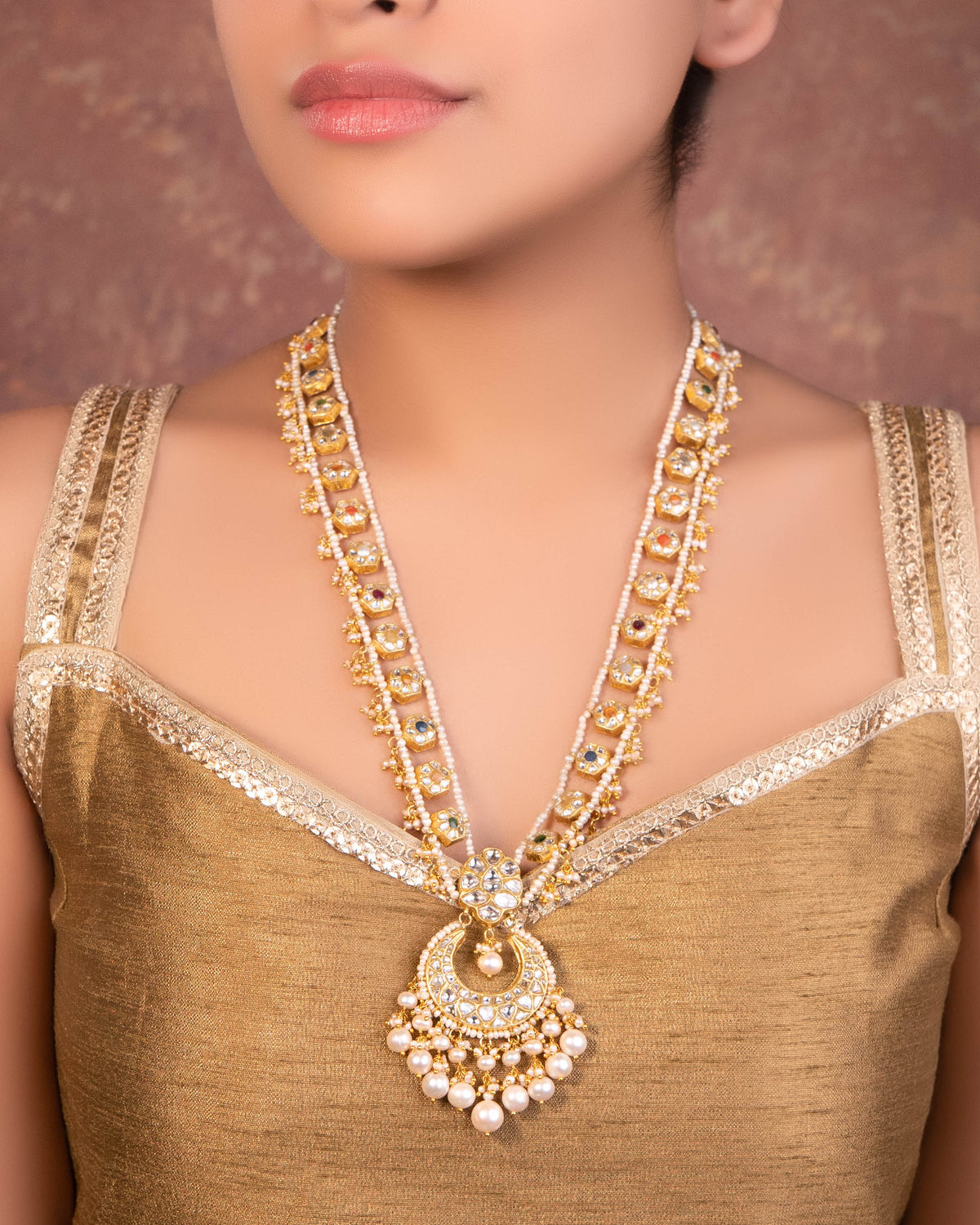 Sambhavi Polki Long Necklace