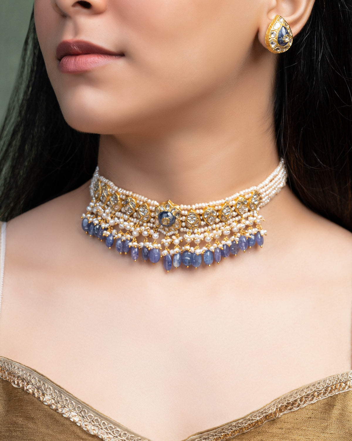 Arshiya Choker And Swati Tops Polki Set