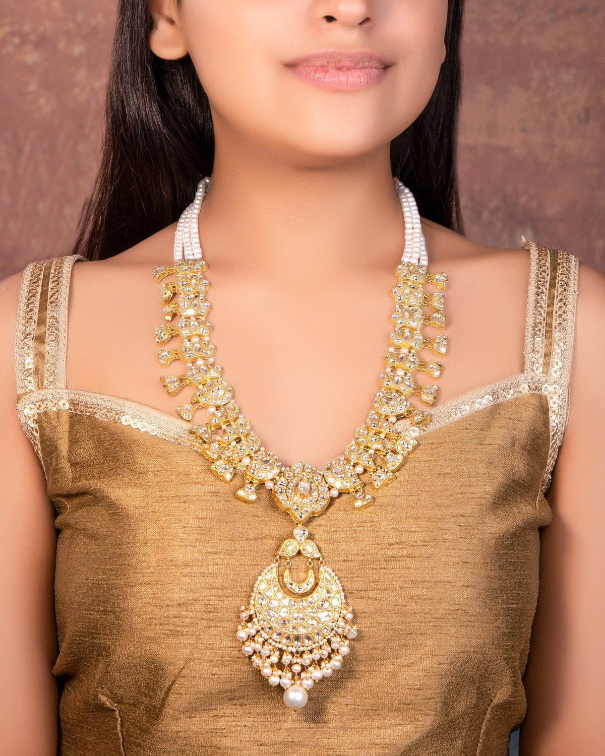 Mehwish Polki Long Necklace