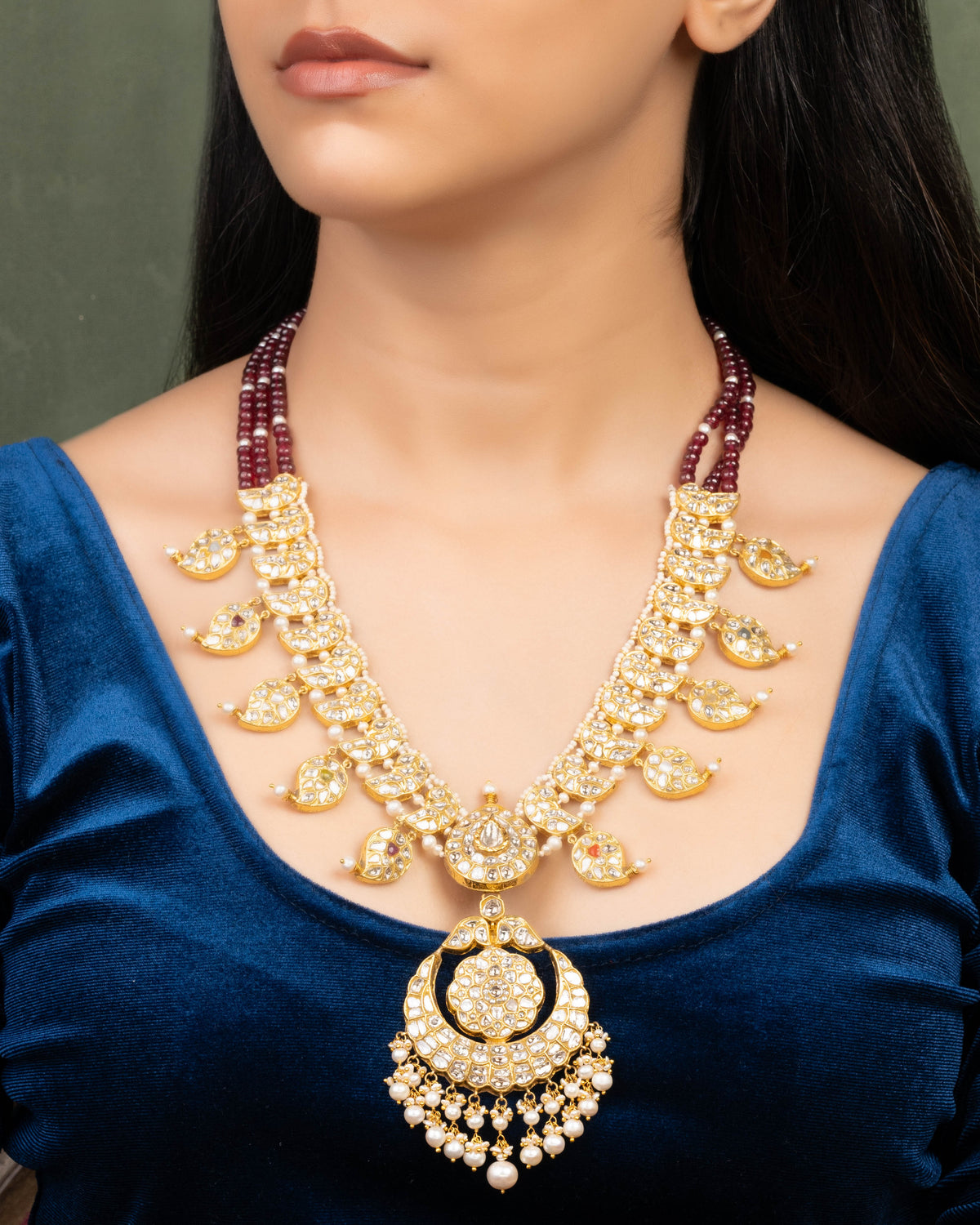 Hanshika Polki Long Necklace