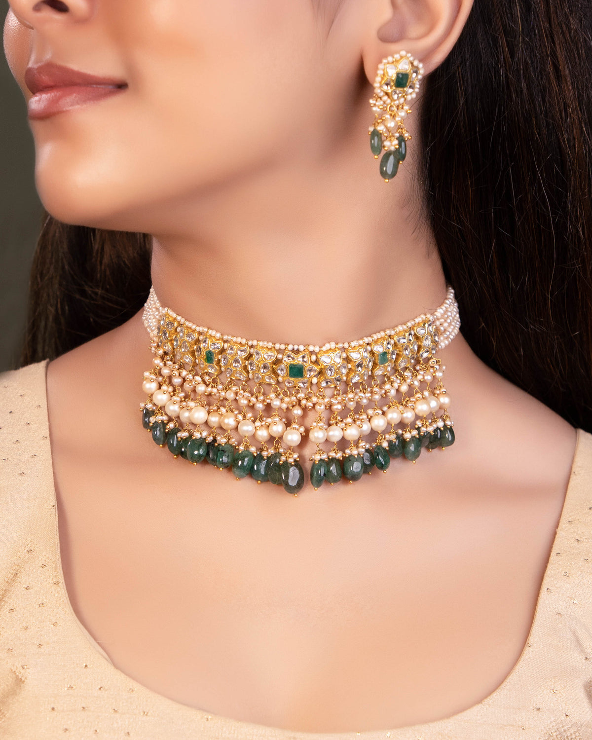 Faalguni Choker And Aakriti Tops Polki Set