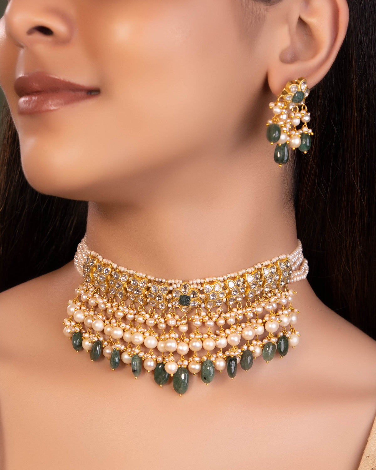 Dyna Choker And Konika Tops Polki Set