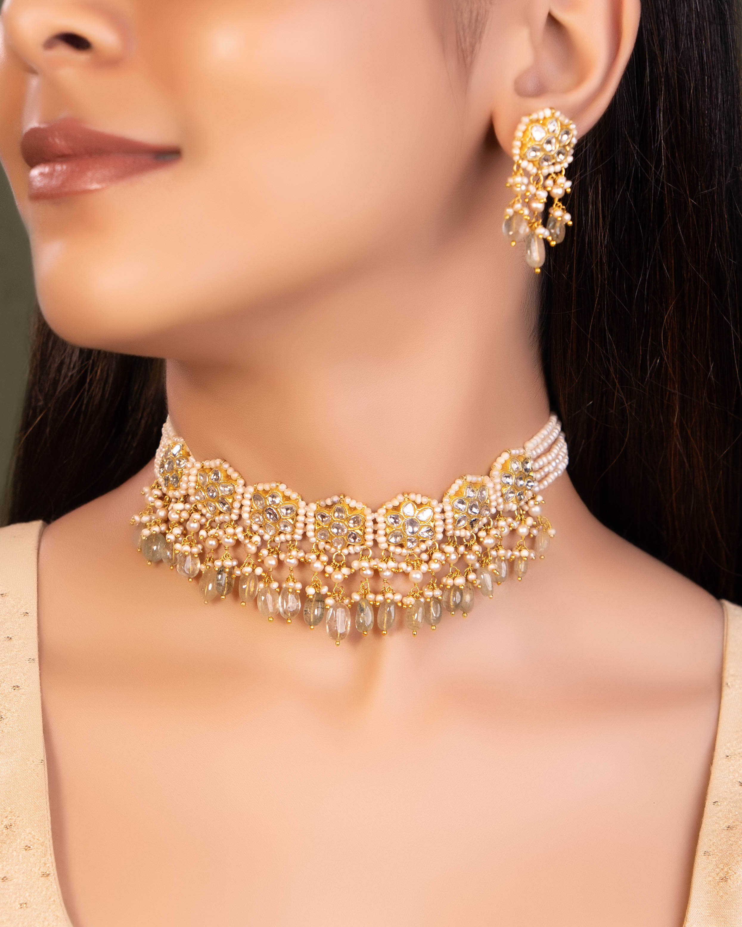 Jazima Choker And Swati Tops Polki Set