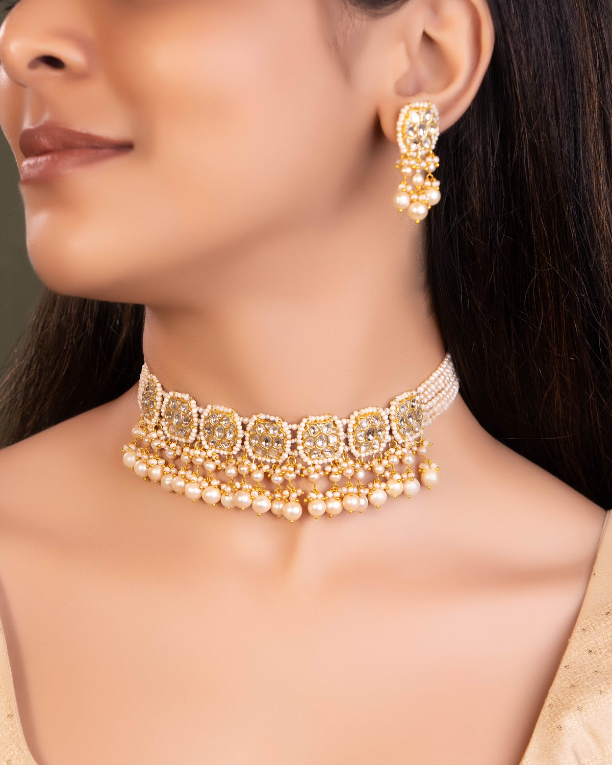 Tanisha Choker And Rukshar Tops Polki Set