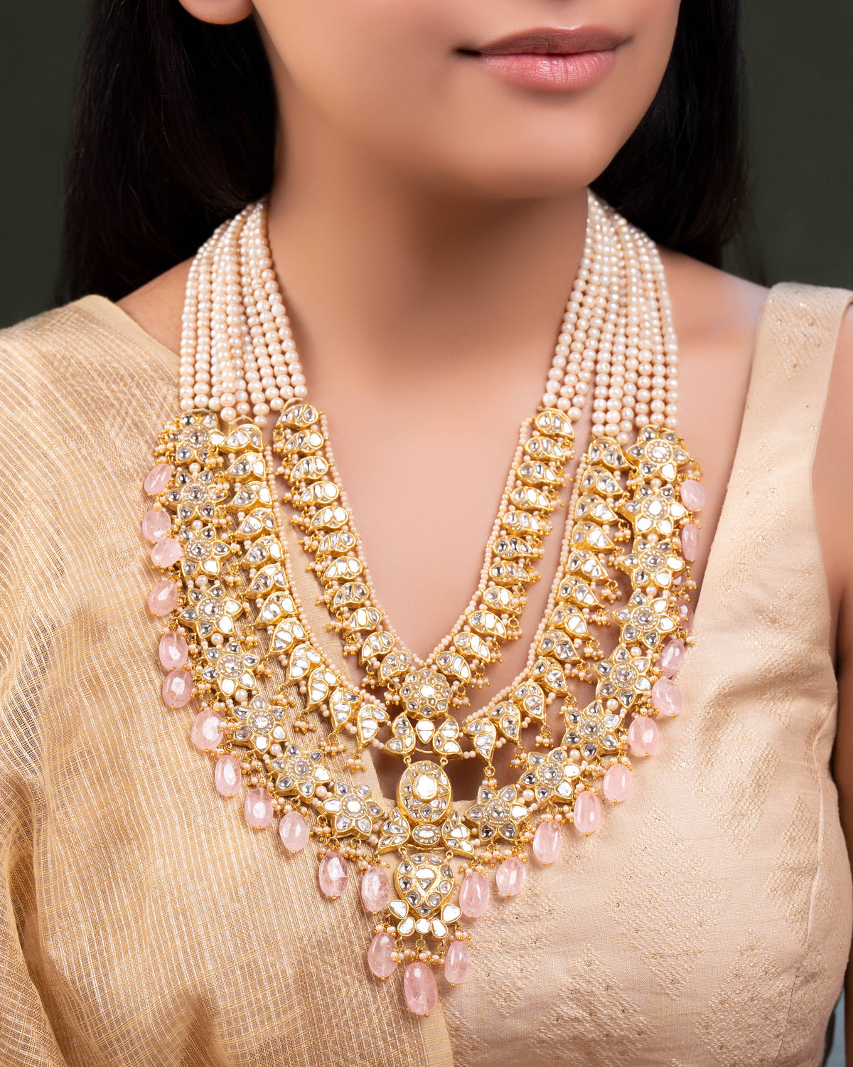 Somiya Long Necklace And Teena Chandbalis Polki Set
