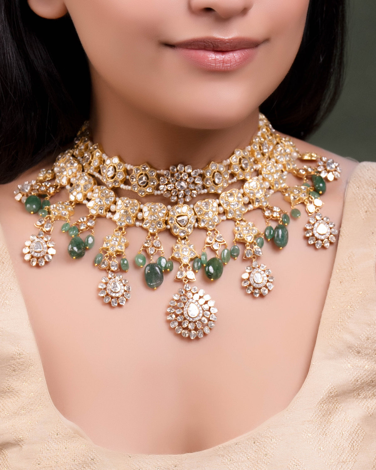 Jager Polki And Diamond Necklace