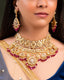 Sage Necklace And Sanchi Long Earrings Polki Set