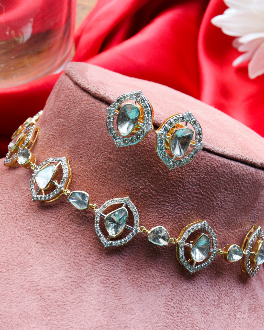 Gauri Choker And Asmitha Tops Polki And Diamond Set Main image