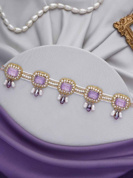 Artificial Stones And Beaded Choker Statement Necklace Secondary image