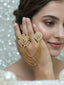 Gold-Plated Kundan Stone-Studded Finger Ring