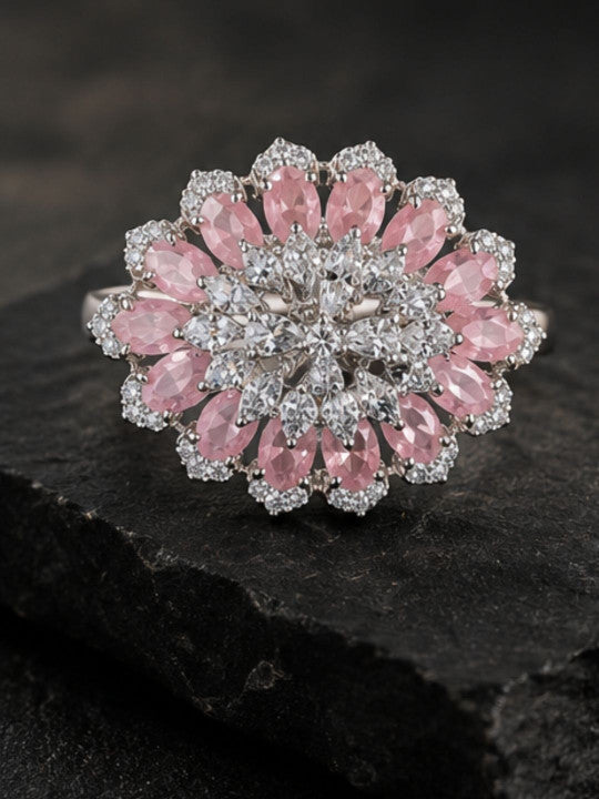 Women Stone Studded & Beaded Finger Ring