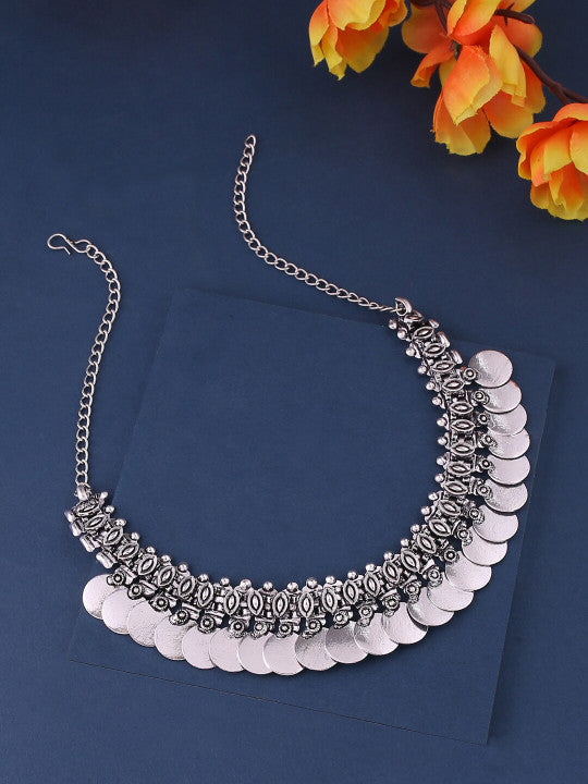 Silver-Plated Oxidised Bohemian Necklace