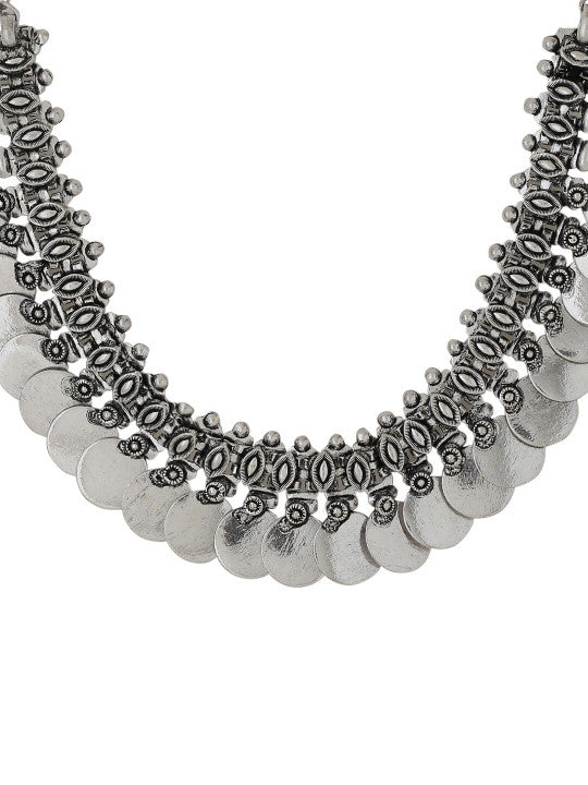 Silver-Plated Oxidised Bohemian Necklace
