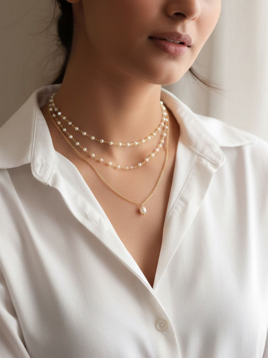 Brass Brass-Plated Layered Necklace Main image