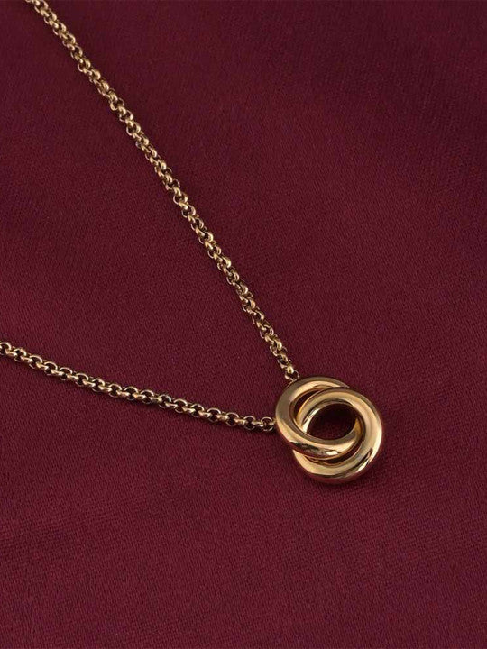 InterLock Gold-Plated Stainless Steel Necklace