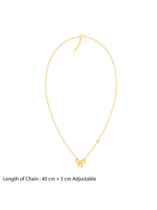 18K Gold Plated Bow Knot Waterproof & Anti-Tarnish Pendant Necklace