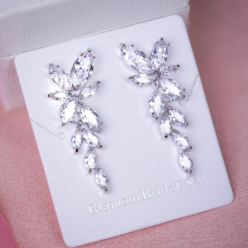 Bridal Necklace set Silver Wedding Jewelry for Bride Silver Bridal Jewelry Bridal Necklace Set Bridal Jewelry Set Bridesmaid Jewelry Set
