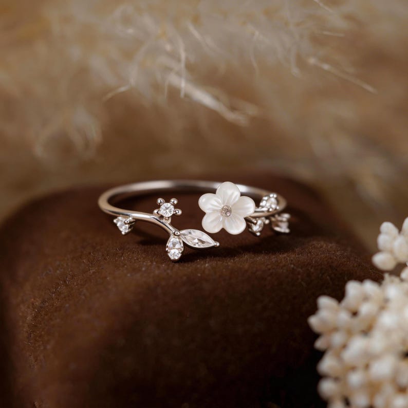 Sterling Silver Sakura Flower Ring