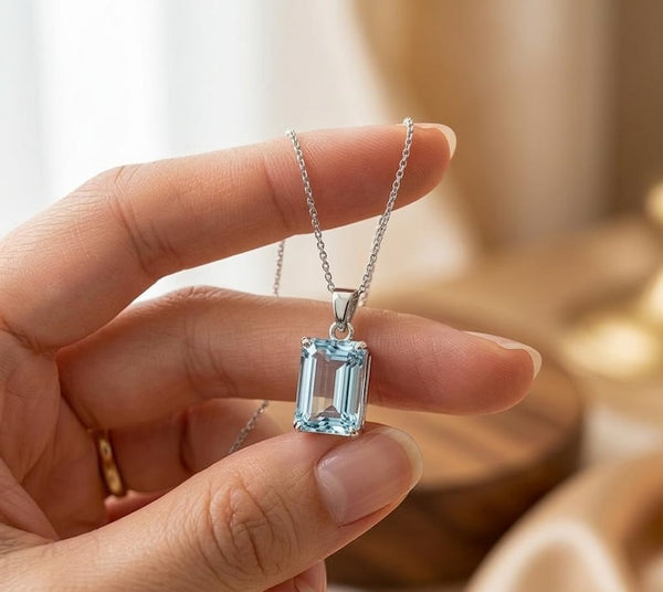 Lab-Grown Aquamarine Necklace