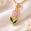 Pink Tulip Necklace