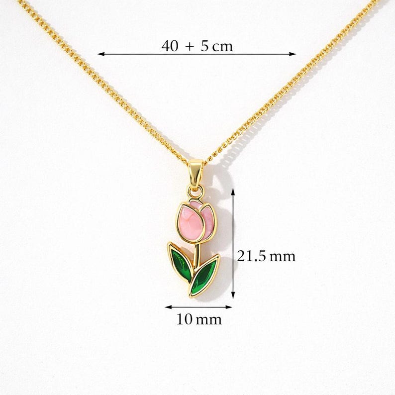 Pink Tulip Necklace