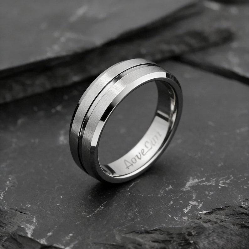 Personalized Inner Engraved Tungsten Ring