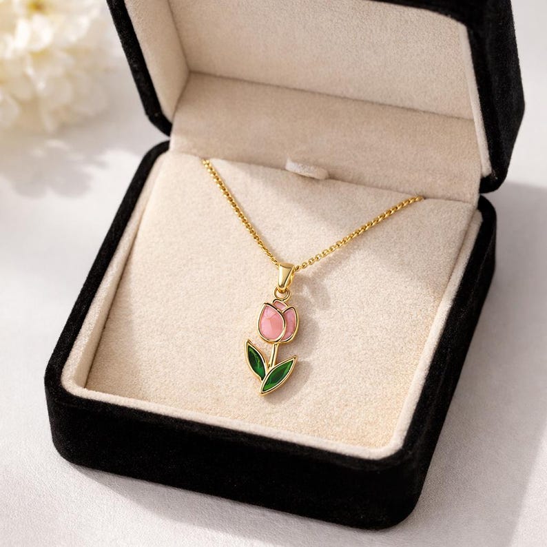 Pink Tulip Necklace