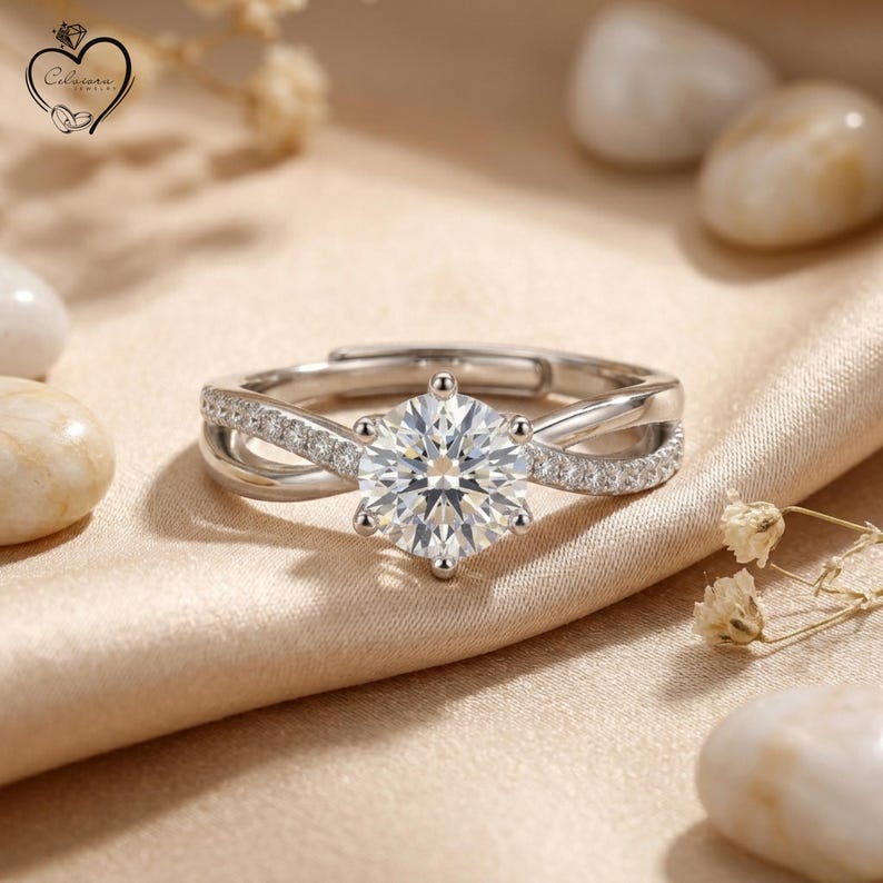 Minimalist Zircon Engagement Ring