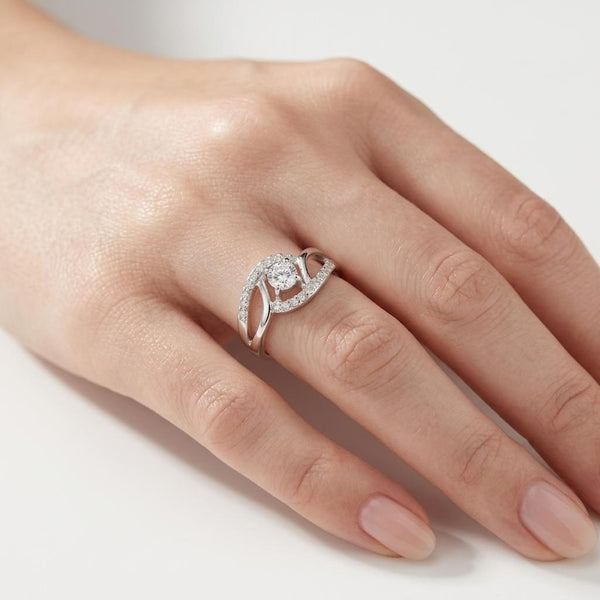 Crystal Flower Statement Ring