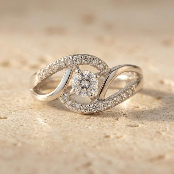 Crystal Flower Statement Ring
