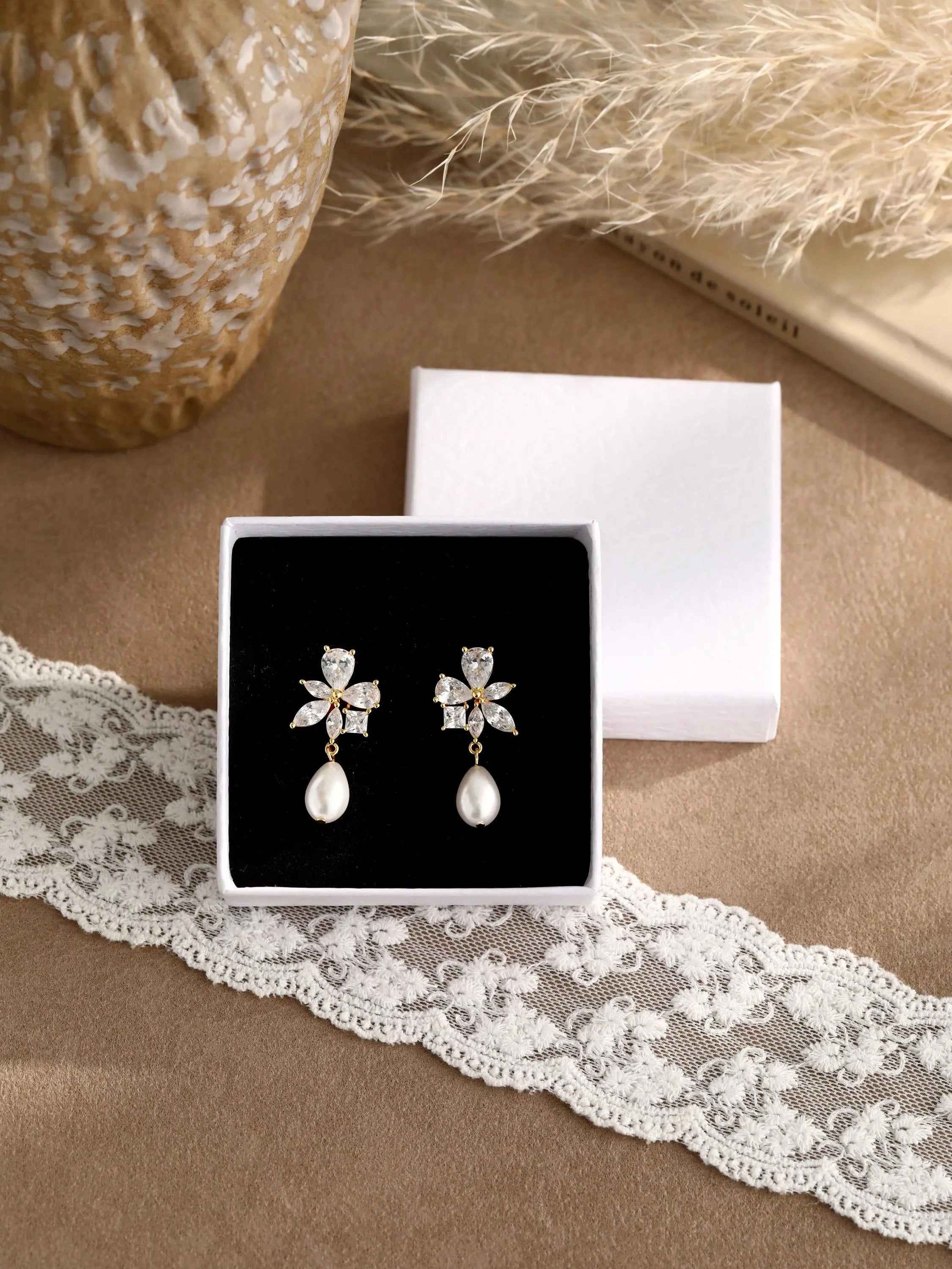 Pearl Flower Earrings