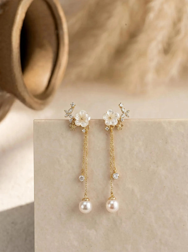Pearl Flower Earrings