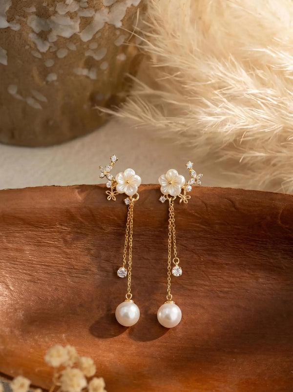 Pearl Flower Earrings