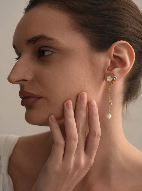 Pearl Flower Earrings