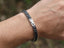 Men's Black Obsidian Tennis Chain Bracelet, Stainless Steel Clasp, Daily Wear