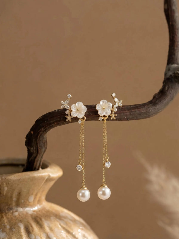 Pearl Flower Earrings