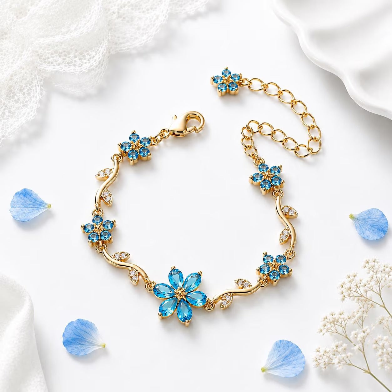 Blue Daisy Bracelet