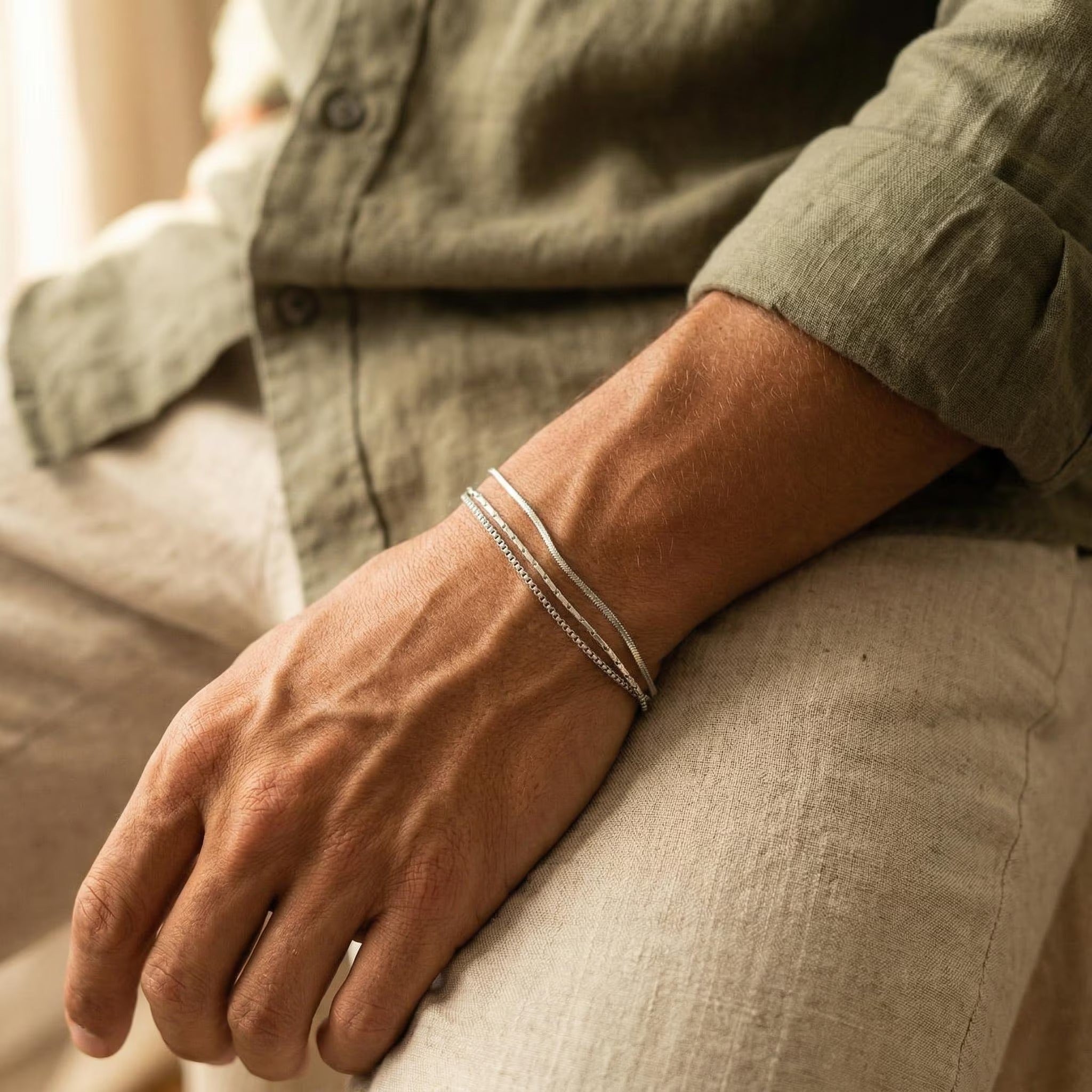 Men's Bracelet Set Silver Main image