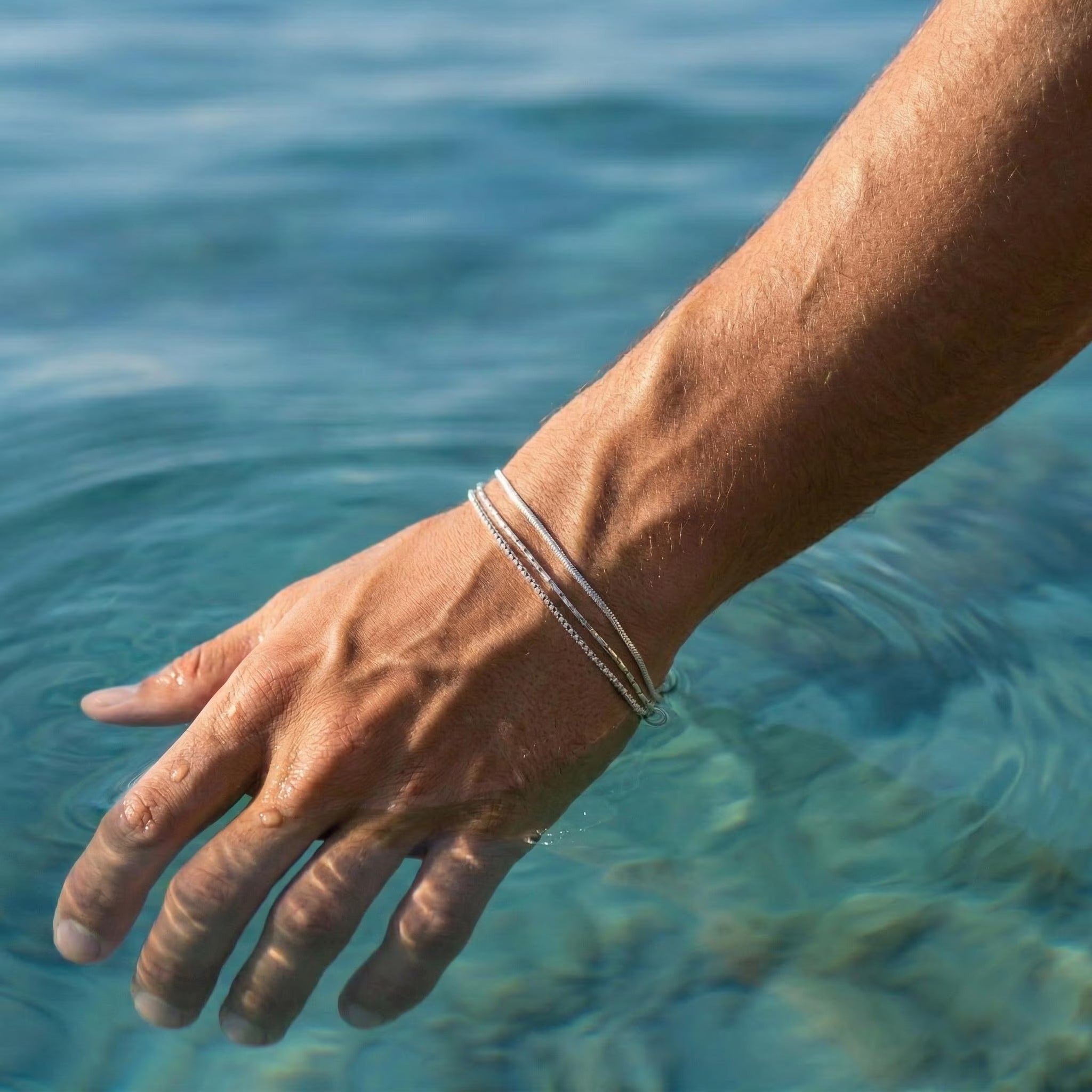 Men's Bracelet Set Silver