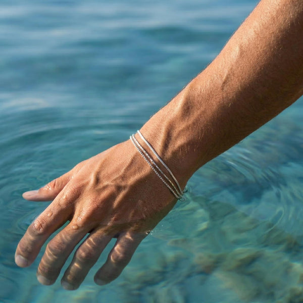 Men's Bracelet Set Silver