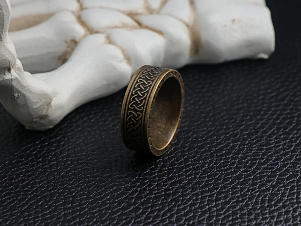 Bronze Celtic Knot Ring ,Viking Ring,Viking Inspired Band Jewelry