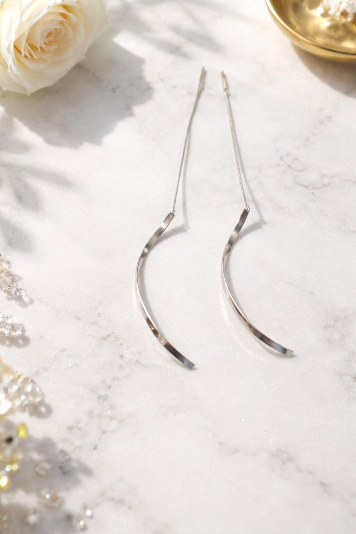 Minimalist Threader Earrings Silver