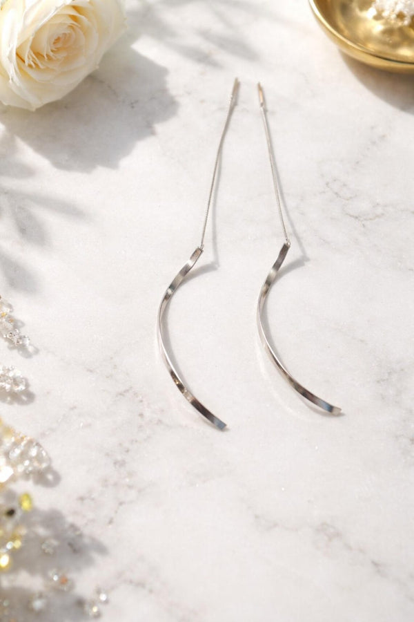 Minimalist Threader Earrings Silver