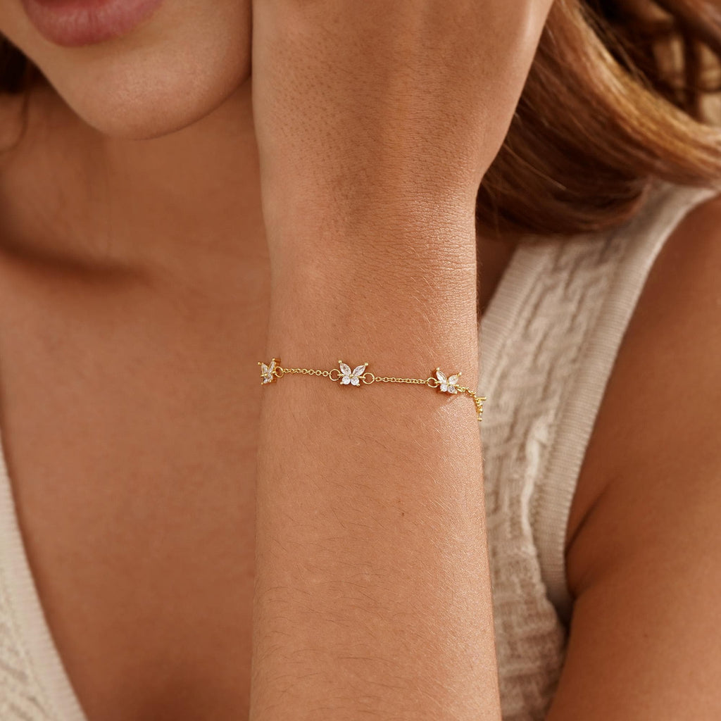Minimalist Butterfly Diamonds Bracelet