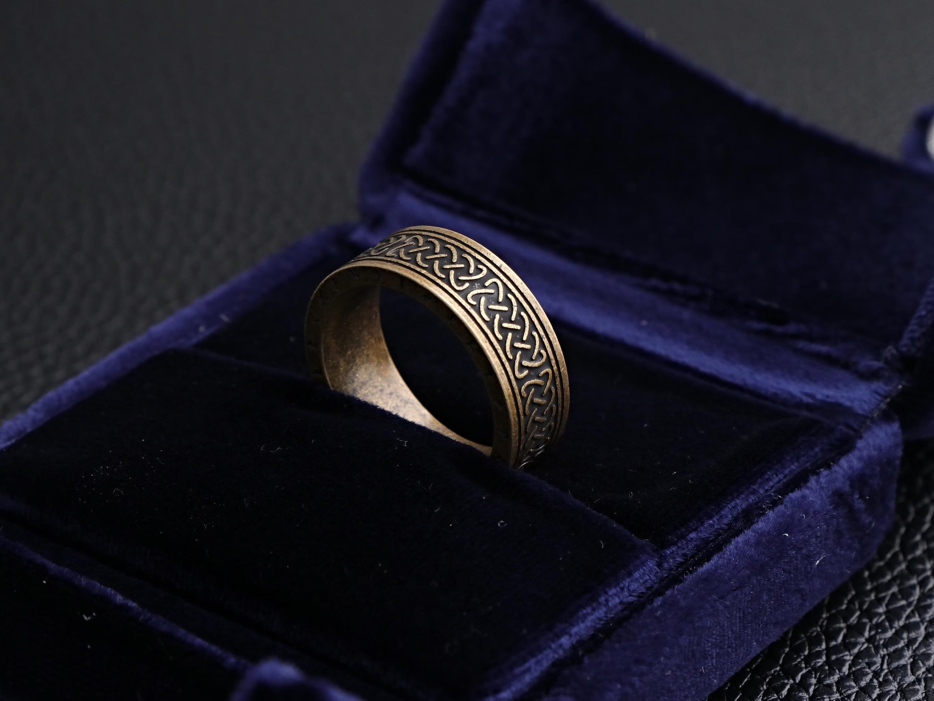 Bronze Celtic Knot Ring ,Viking Ring,Viking Inspired Band Jewelry Secondary image