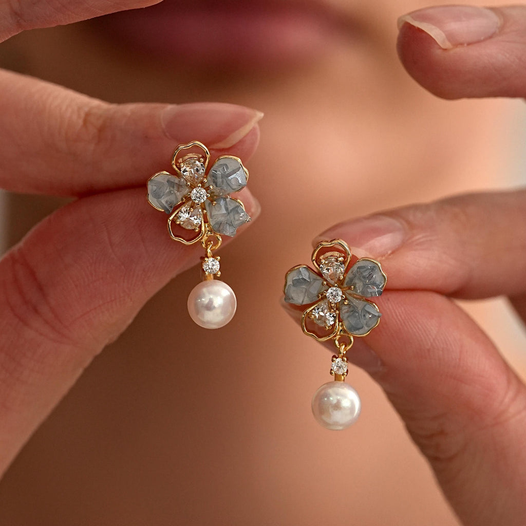 Flower Pearl Earrings